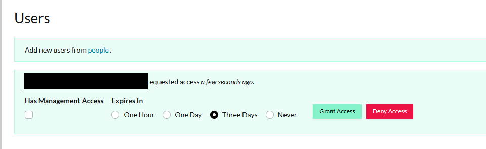 Approving access request