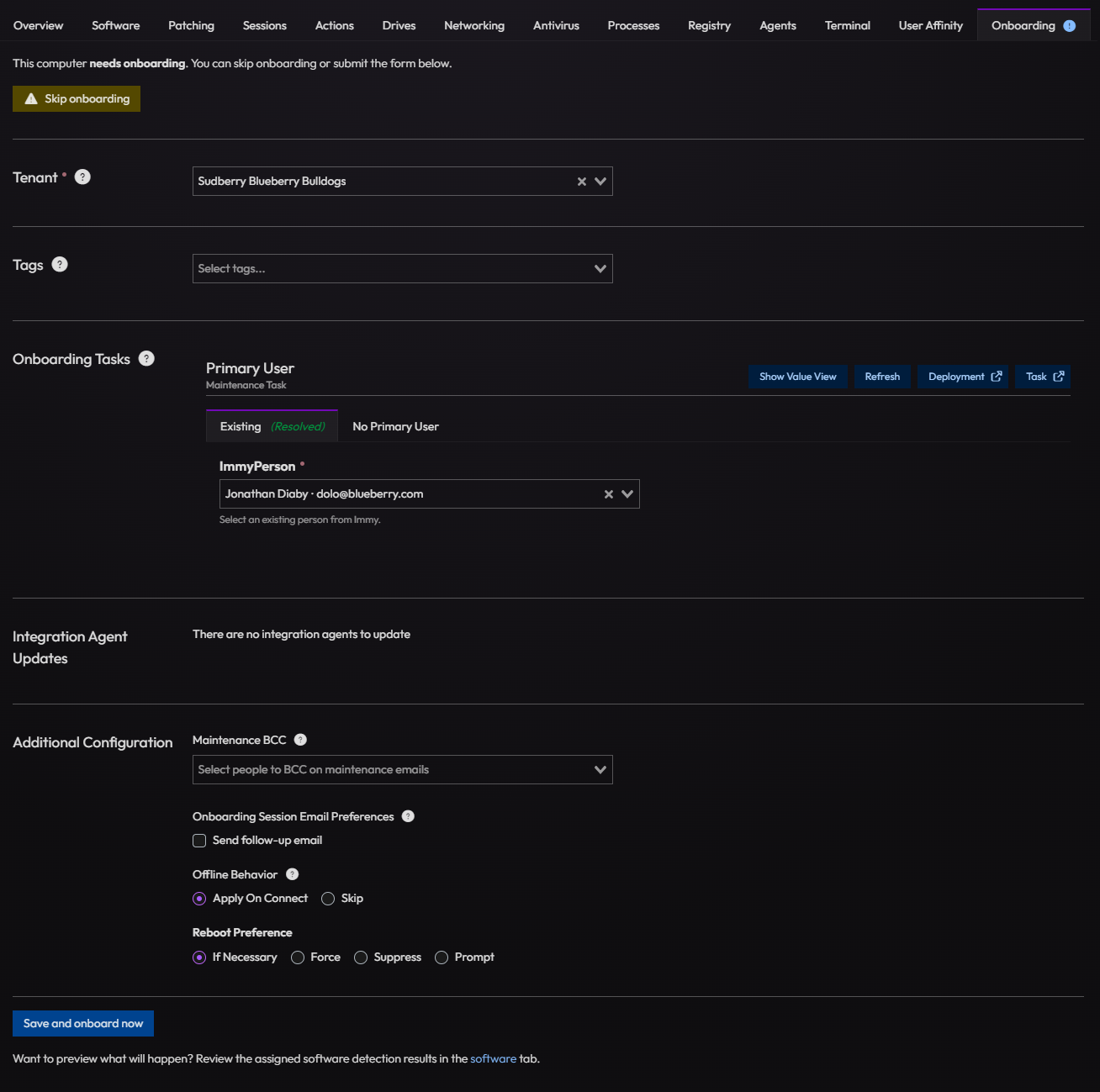 Assign Customer and User